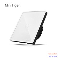 MiniTiger EU Standard touch Switch, Wall Switch, Crystal Glass Panel, 1 Gang 1 Way smart touch switch