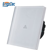 EU/UK standard AC110-250V,white toughened glass panel touch doorbell switch  wall bell switch