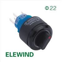 ELEWIND 22mm Round Ring illuminated selector switch (PB223PY-11X/21/R/12V/IP65)