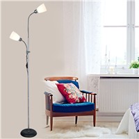 Modern minimalist iron floor lamp for bedroom living room lamp vertical study LED eye 2 heads glass lampshade floor light ZAG