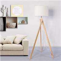 Simple Nordic standing ligh Wood leg Fabric lampshade E27 warm Floor Lamp Living Room Bedroom Restaurant nordic Floor light