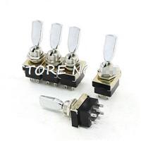 5pcs AC 220V 3A DPDT On/Off/On 6 Pin Mini Toggle Switches KN3-203B