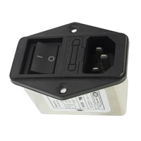 THGS-Solder Lug Terminals IEC 320 C14 EMI Filter + Boat Switch + Fuse Holder