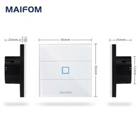 EU UK Standard Touch Switch MAIFOM Wall Mounted Crystal Glass Panel AC110~240V LED Indicator Lighting Touch Screen Switch