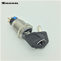 Zusen 19mm NEW GQ19F-22Y/31/S  3 position lock Metal Key Switch