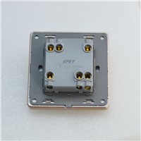Luxury rose gold slim Wall Switch Panel, Light Switch 2 Gang 2 Way Push Button  16A,110~250V, 220V