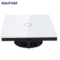 MAIFOM Touch Switch ON OFF Control 1 Gang 1 Way EU Standard Crystal Glass Panel Wall Switch Waterproof Sensor Light Switch