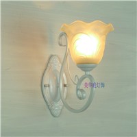 European style lamp wall lamp black and white blue optional bedside lamp lens headlight Mediterranean iron lamp special offer m