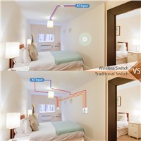 Battery-free Wireless Light Switch RF Control Self-powered Wall Switch, Wireless Light Switch Kit For Home Lighting