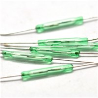 10pcs/lot Magnetic Control Reed Switch Normally Open 2 *14mm Green Glass Reed Switches Glass Contact For Sensors MKA14103