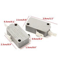 2Pcs Microwave Oven KW3A Door Micro Switch Normally Open for Microwave Door Switches Tool 125V / 250V