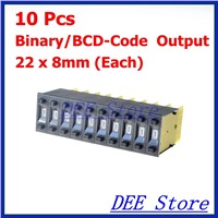 10 pcs Black 22mm x 8mm 0-9 Digits Binary/BCD Code Output  Pushwheel Thumbwheel Switches KM1