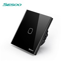 SESOO Remote Control Switch 1 Gang 1 Way SY2-01 Wall Touch Screen Light Switch Crystal Glass Switch Panel