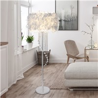 The new modern minimalist wedding birthday livable bedroom living room luxury hotel crystal feather tassel floor lamp