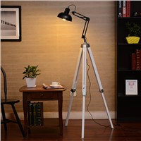 American personality vintage wooden floor lamp lift rocker arm lamp bedroom lamps