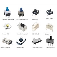 10pcs each x 12 models Push button switch with lock, Mirco Tact Switch, Slide switch total 120pcs