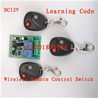 DC12V 2CH RF wireless remote control switch system 3 X Transmitter + 1 X Receiver Learning code 315/433MHZ