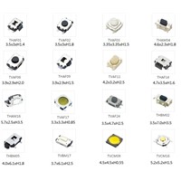 100pcs Miniature Low Profile Tact Switch Snap Dome Vertical / Horizontal Light Push Button Switch Tactile