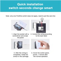 ITEAD Sonoff EU/US Plug Wifi Wireless Touch Remote Control Tempered Glass Switch Panel LED Light Wall Switch