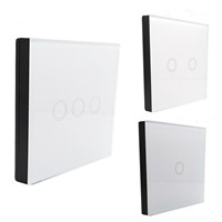 EU/UK Standard Touch Switch 1Gang/2 Gang/3 Gang 1 Way,Crystal Glass Panel,White,Fireproof Wall Light Switch for Smart Home