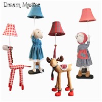 Children&#39;s cartoon animal lamp floor lamp  lovely bedroom bedside lamp cloth creative eye vertical children room lamp