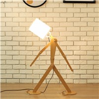 JW New Modern Wooden Floor Lamp  Minimalist Wood Floor Light Adjustable Standing Lamp for Bedroom Bedside Lighting Decoration