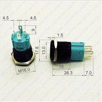 1PC 16MM Waterproof Latching Metal Button Switch With LED 12V/24V Indication Car Dash Power Start Push Button self-locking