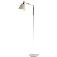 Sweden Design 175cm Floor Lamp with Adjustable Wood Arm, Iron Stem and Marble Base