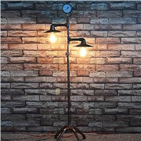 2 Heads Nordic Industrial Vintage Creative Floor Lamp Bedroom Restaurant Bar Decoration Water Pipe Light Use E26/E27