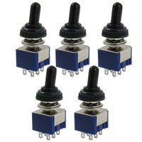 Promotion! 5 Pcs AC ON/OFF/ON 3 Position DPDT Toggle Switch with Waterproof