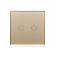 2 Gang Intermediate Touch Switches (2 Gang 1 Way),170V-240V wall touch switch led glass touch switch,EU Standard Touch Switch