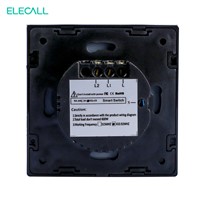 ELECALL Remote Control Switch 1 Gang 2 Way Smart Wall Touch Switch+LED Indicator Crystal Glass Switch Panel SK-A802-03EU