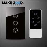 Makegood US Standard Touch and Remote Control Dimmer Light Switch, Crystal Glass Panel with LED indicator Smart Dimmer Switch