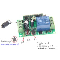 Wireless RF Remote Control Light Switch 10A Relay Output Radio DC 9V 12V 24V 1 CH Channel 1CH Receiver Module +Transmitter