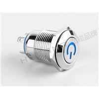 1pcs packing 12mm reset push button switch illuminated switch power symbol head led lighting metal switch 24v 220v shipping free