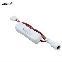 ZINUO 1PC 2.1x5.5mm DC  Power Cable Connector Jack Wire Connector With ON OFF Switch Black or White For LED Strip Light 12V 1A