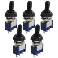 Promotion! 5 Pcs AC 125V 6A ON/OFF/ON 3 Position SPDT 3 Pins Toggle Switch with Waterproof Boot