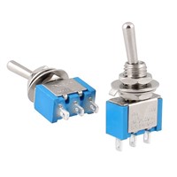 5Pcs ON-OFF 3 Pin 2 Position Mini Latching Toggle Switch AC 250V/3A 125V/6A SPDT Self Lock Toggle Switch --M25