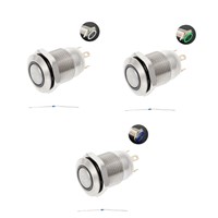 12mm LED illuminated Metal Momentary Push Button Switch Boat Car 3A/220V DC  L22