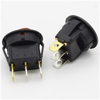 Promotion!10pcs Red Light ON-OFF SPST Round Rocker Switch 6A/250V 10A/125V AC