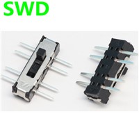 10PCS on-off switch mini 8 Pin 3 Position  DP3T Vertical smt Slide Switch #DSC0011