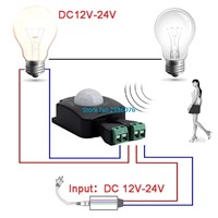 Automatic Infrared Sensor Switch PIR Body Motion Detector DC 12 V 24 V 10A