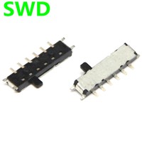 10pcs On/Off 2 Position 1P4T SPDT 10P Horizontal Miniature SMT SMD micro Slide Switch #DSC0011