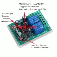 12V 2CH wireless remote control switch Receiver&amp;amp;amp;Transmitter ON OFF Switch Learning code Toggle Momentary Latched 315/433MHZ