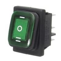 On-Off-On 6 Pins LED Rocker Switch DC12V Green / Blue / Red Car Boat Toggle Latching Waterproof Switches for Automobiles Mayitr