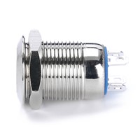 1pc Durable Silver Push Button Switch 4 Pin 12mm Mayitr Waterproof Mini Led Light Metal Momentary Switches for Outdoors Use
