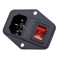 Hot sale 3 Pin IEC320 C14 Inlet Module Plug Fuse Switch Male Power Socket 10A 250V