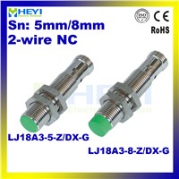 LJ18A3-5-Z/DX-G LJ18A3-8-Z/DX inductive proximity sensor 6-36VDC 2-wire NC metal inductance sensor without cable