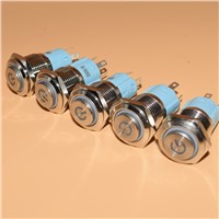 16 mm power metal push button switch gao tou2 self-locking microminiature waterproof led light automobile refitting the 12 v