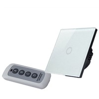 EU Standard Smart Wall Switch Remote Control Switch 1 Gang 1 Way Wireless Remote Control Touch Light Switch